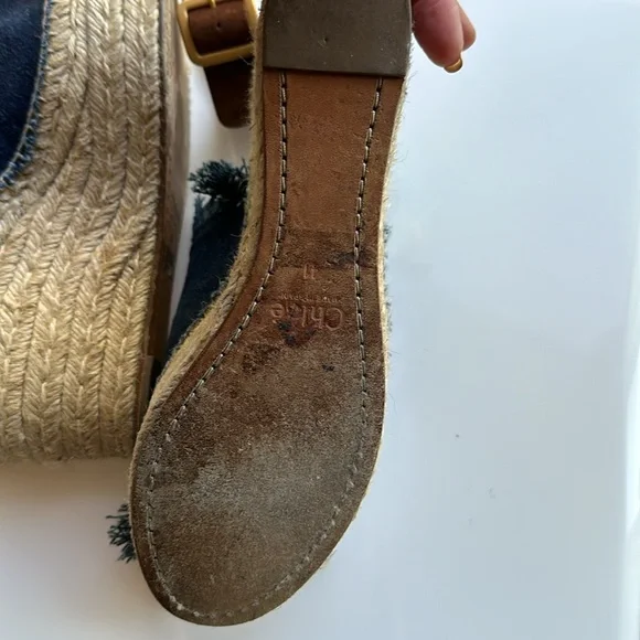 Chloe frayed denim platform size 10 - Picture 12 of 14